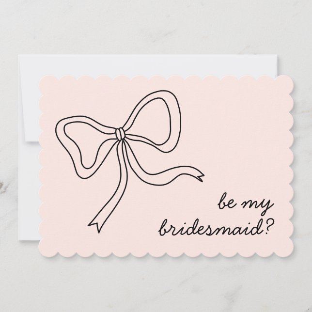 Invitation Demande de témoin rose pour demoiselle d'honneur (Devant)