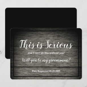 Invitation Demande d'un Groomsman Ceci est un bois rustique s