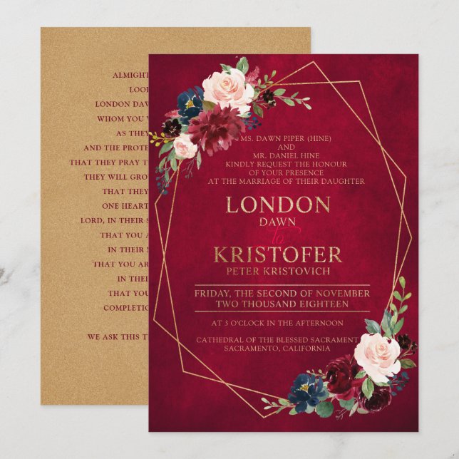 Invitation Demande personnalisée Mme London Dawn (Devant / Derrière)