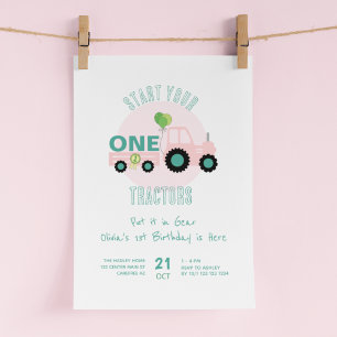 Invitation Démarrez vos tracteurs Fêtez le 1er anniversaire d