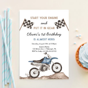 Invitation Démarrez Votre Moteur Dirt Bike Motocross Garçon A