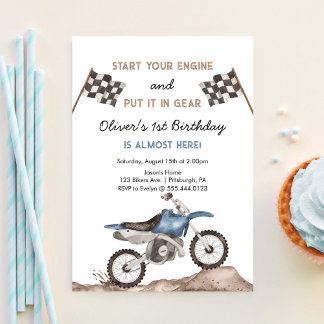 Invitation Démarrez Votre Moteur Dirt Bike Motocross Garçon A