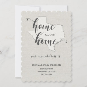 Invitation Déménager au Texas Nouvelle adresse Accueil Sweet