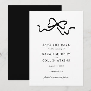 Invitation Demeurer mignon Bow Enregistrer la date