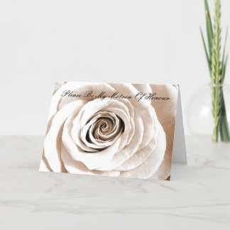 Invitation Demoiselle d'honneur blanc de mariage