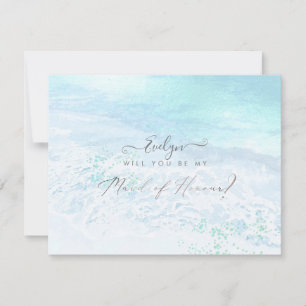 Invitation Demoiselle d'honneur de PixDezines Rivage aquarell