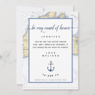 Invitation Demoiselle d'honneur nautique Martha's Vineyard
