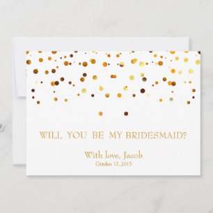 Invitation Demoiselle d'Honneur Paillettes Dorées
