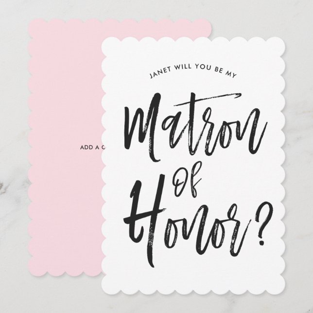 Invitation Demoiselle d'Honneur | Style de Script Mariage per (Devant / Derrière)