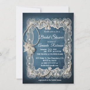 Invitation Denim 3-D tendance Imprimer avec bijoux costume