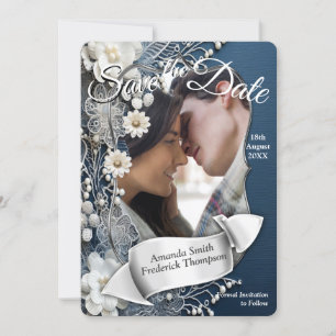 Invitation Denim 3-D tendance Imprimer avec bijoux costume