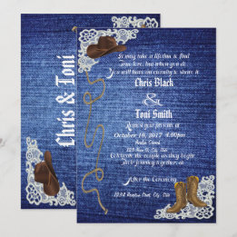 Invitation Denim, Boots & Lace Wedding