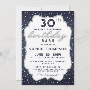 Invitation Denim Diamond Parties scintillant N'Importe Quel Â