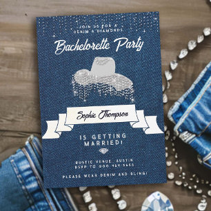 Invitation Denim Diamonds Cowgirl Casquette Rhinestone Bachel