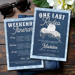 Invitation Denim Diamonds Dernier Rodeo Cowgirl Bachelorette