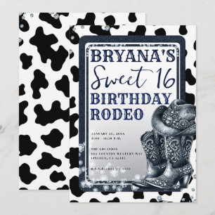 Invitation Denim & Diamonds Glamour Western Cowgirl Douze Ans