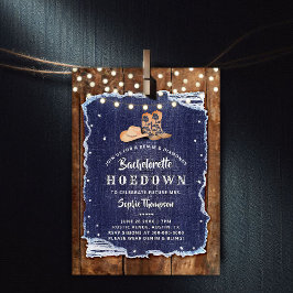 Invitation Denim Diamonds Western Rustic Hodown Bachelorette