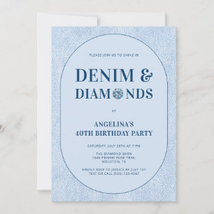 Invitation Denim et Diamants Soirée des 40 ans de Blue Forty