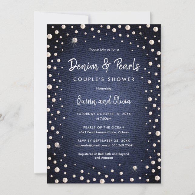 Invitation Denim et Pearls (Devant)