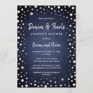 Invitation Denim et Pearls