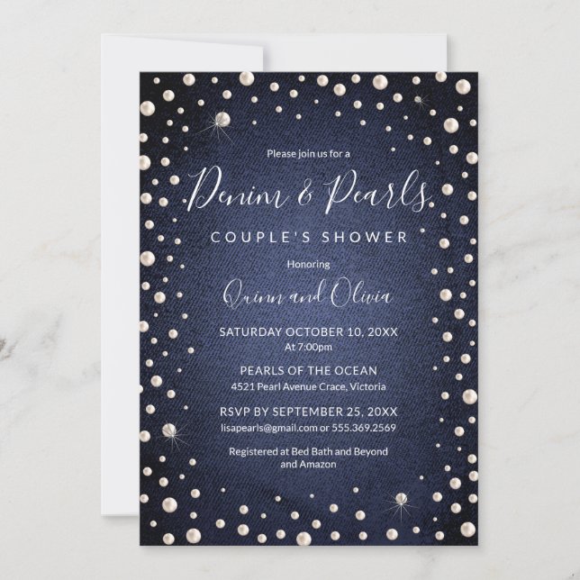 Invitation Denim et Pearls (Devant)