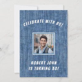 Invitation Denim Imprimer 30e anniversaire d'or