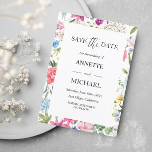 Invitation d'enregistrement de date colorée floral
