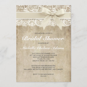 Invitation Dentelle antique nuptiale vintage de l'invitation