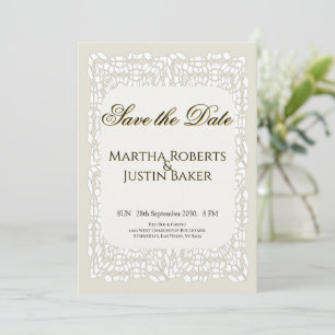 Invitation Dentelle blanche élégante personnalisée ornemental