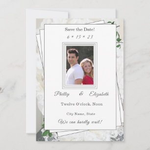 Invitation Dentelle blanche et mariage des Feuilles Roses Enr