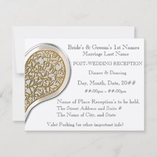 Invitation Dentelle De Champagne (Réception D'Après-Mariage M