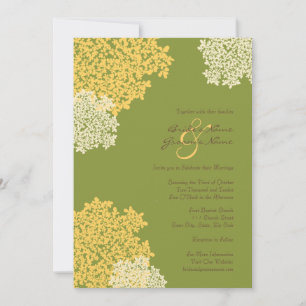 Invitation Dentelle de la reine verte et jaune