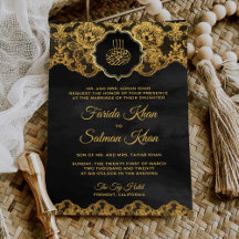 Dentelle de mariage islamique musulmane à feuilles