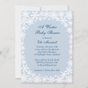 Invitation Dentelle d'hiver sur l'invitation du Baby shower b