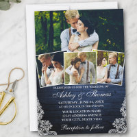 Dentelle en bois bleu rustique 4 Mariage photo