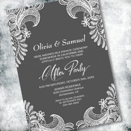 Invitation Dentelle gris Mariage après la fête