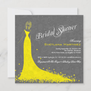 Invitation Dentelle Grise Avec Robe Mariage Jaune