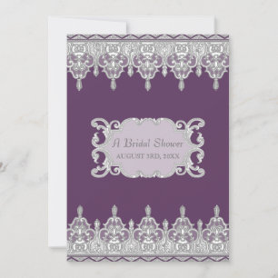 Invitation Dentelle, lavande et gris - Fête des mariées