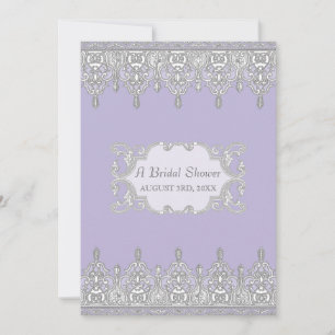 Invitation Dentelle, lavande et gris - Fête des mariées