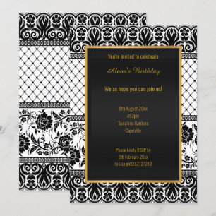Invitation Dentelle noire Vintage et blanche toute OCCASION