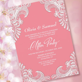 Invitation Dentelle rose Mariage après la fête