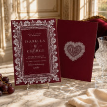 Dentelle Rouge foncé Mariage Old Money