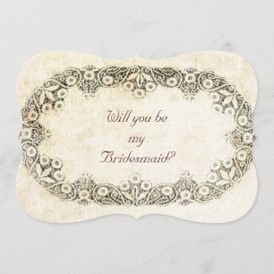 Invitation dentelle sur la toile de jute vous serez ma