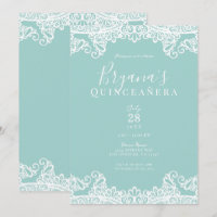 Dentelle Turquoise & Blanche Elégante Quinceañera