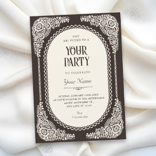 Invitation Dentelle victorienne de romance sombre 