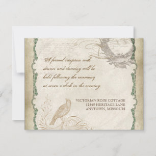 Invitation Dentelle Vintage Rose - Aqua Blue