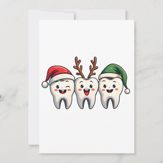 Invitation Dentiste Noël Dental Père Noël Floss Xmas Tree (Devant)