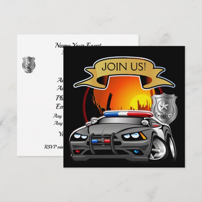 Invitation Département de police Noël (Devant / Derrière)