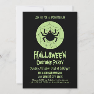 Invitation Déplaisant Black Spider Web Halloween Costume Part