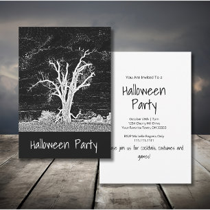 Invitation Déplaisant Black White Gothique Halloween Party